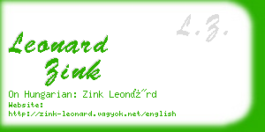 leonard zink business card